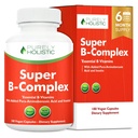 Βιταμίνη B Complex - 8 Super B Complex Βιταμίνες με Χολίνη & Ινοσιτόλη, Βιταμίνες B1, B2, B3, B5, B6, B8, B9 & B12 - B100 Complex - 180 Vegan Κάψουλες - 6 Μήνες Προμήθεια - Κατασκευάζεται στις ΗΠΑ