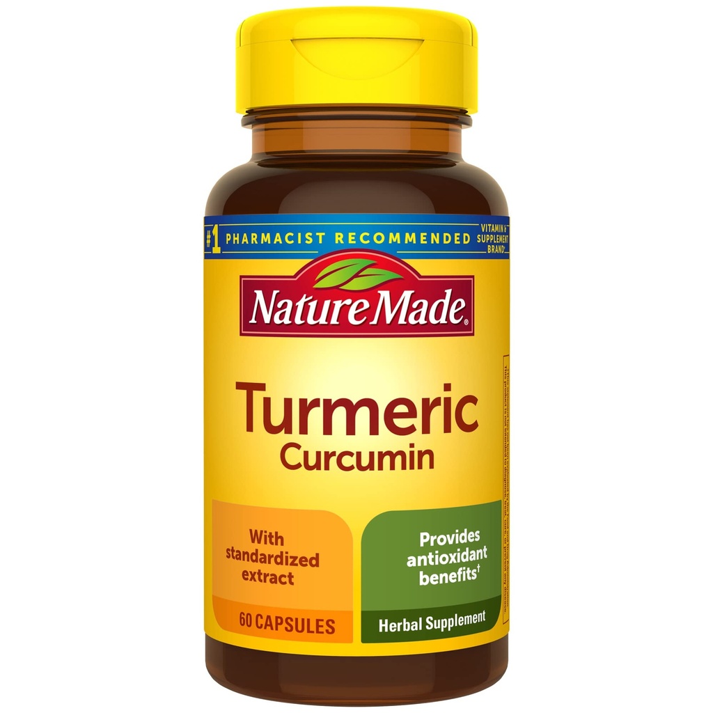 Nature Made Turmeric Curcumin 500 mg, συμπλήρωμα βοτάνων για αντιοξειδωτική υποστήριξη, 60 κάψουλες, 60 ημέρες προσφοράς