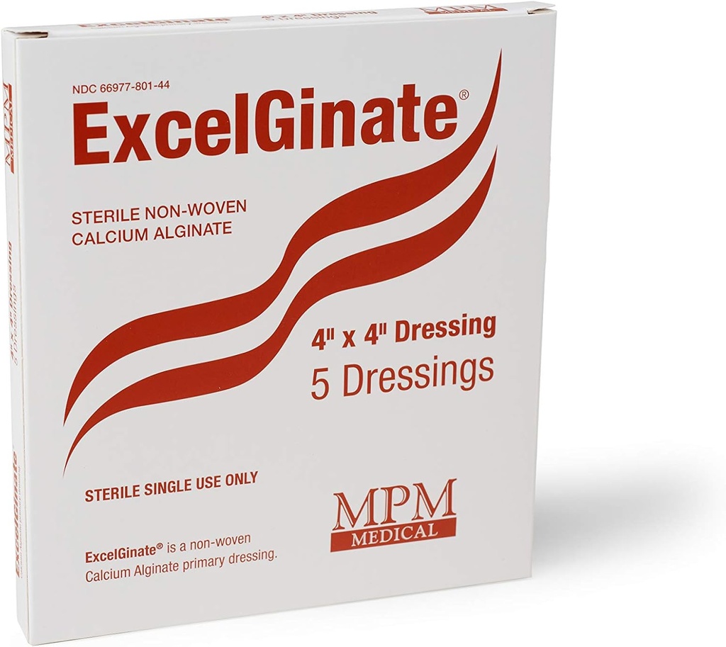 Ασβέστιο Alginate Dressing, 4"x4" [Πλαίσιο των 5] Στείρο, MPM Medical
