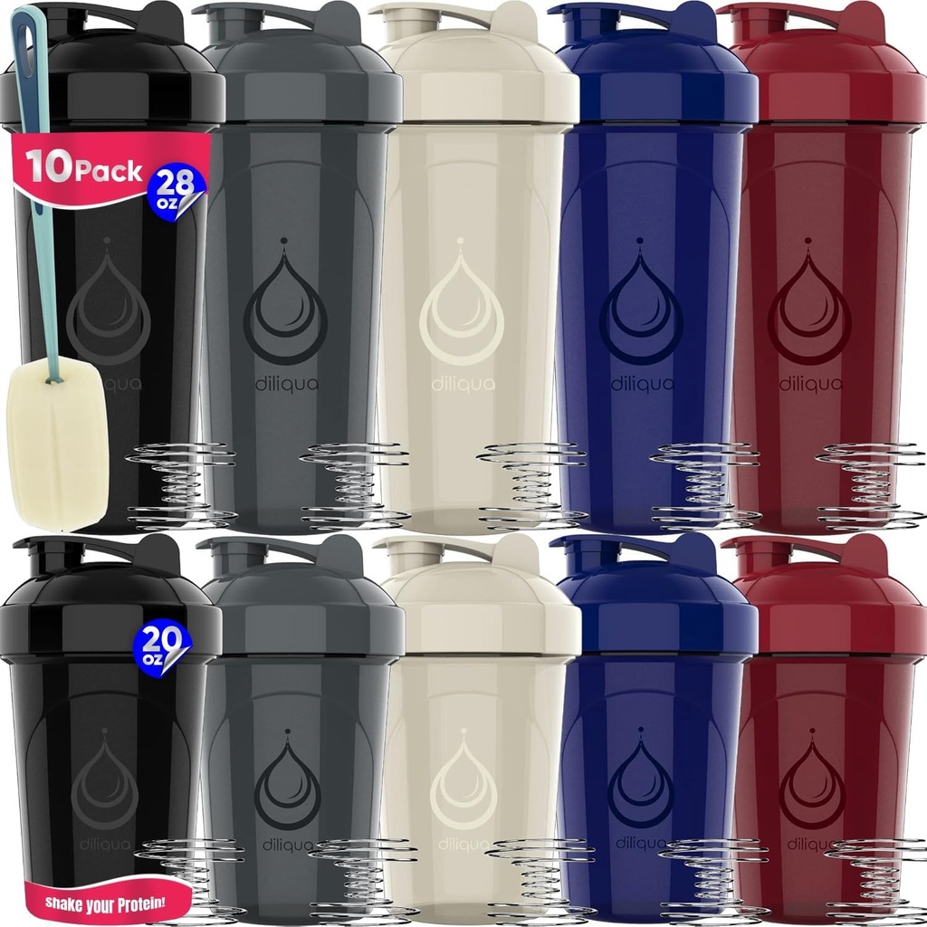 10 PACK- Shicker μπουκάλια με σύρμα Whisks για τα μείγματα πρωτεϊνών 
