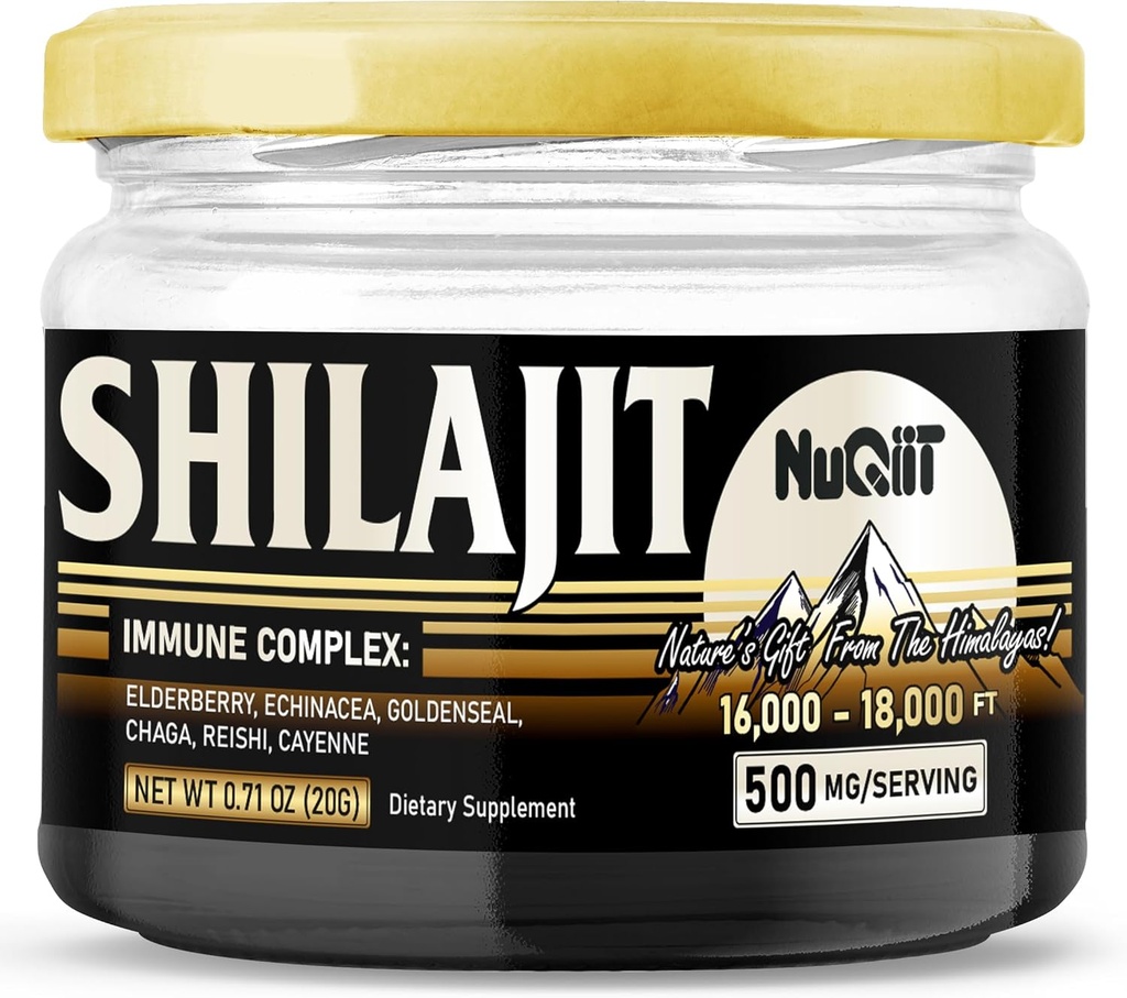 20 Gr - Shilajit Resinand Ανοσολογική υποστήριξη Blend Elderberry, Echinacea, Goldenseal, Chaga, Reishi και Cayenne