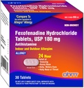 Ohm Μη- Νυχθηρή Fexofenadine Αντιισταμινικό Εσωτερική Εξωτερική Αλλεργία Ανακουφιστικό δισκία 30ct