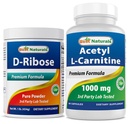 Best Naturals D-Rιβόζη σε σκόνη 1 λίρα & Acetyl L-Καρνιτίνη 1000mg