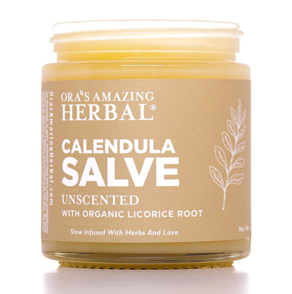 Calendula Salve, Calendula Cream, Ζωγραφική Salve, Calendula Aintment, Ora's Amazing Herbal, Coconut Free Salve κατασκευασμένο με οργανική Calendula και Licorice Root, 4 oz
