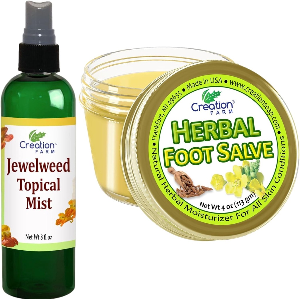 Jewelweed Topical Mist 8 Oz και Herbal Foot Salve 4 Oz - Λύσεις για να το κάνει πιο εύκολο να απολαύσετε την καθημερινή