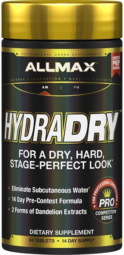 ALLMAX Διατροφή HydraDry, 14- Ημερών προ- Contest Σύστημα απώλειας νερού, 84 δισκία