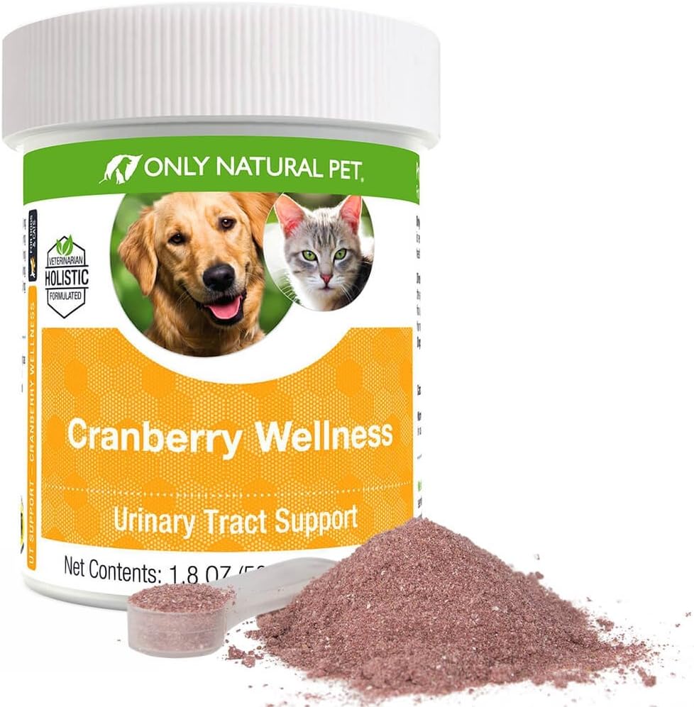 Μόνο Φυσικό κατοικίδιο ζώο Cranberry Wellness Αντιοξειδωτική σκόνη για σκύλους και γάτες - συμπλήρωμα θρέψης Berry σκόνης για την ούρα Φυλλαδική υγεία με βιταμίνη C - 110 Υπηρεσίες