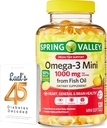 Spring Valley Omega-3 Mini from Fish Oil 1000 mg, 120 Count, Dietary Supplement, Omega 3 Mini Softgels Bundle with Luall's 45 Diabetes Decoded