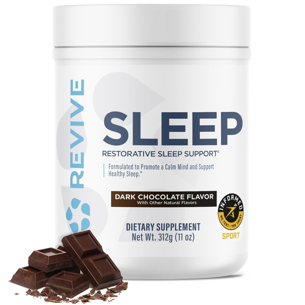 Revive MD Sleep Supplement for Adults, Dark Chocolate - Sleep Supplements with Magnesium (Glycinate), Inositol, Glycine & L-Theanine - Προάγει τη χαλάρωση & την υγεία του ύπνου (30 υπηρεσίες)
