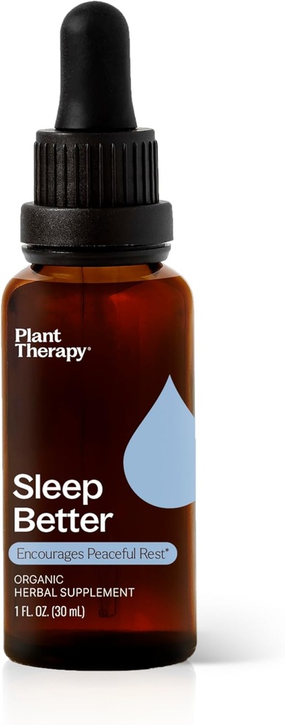 Plant Therapy Organic Sleep Better Tincture 30 mL (1 oz) Υποστηρίζει την χαλάρωση & τον ύπνο, βοηθά στην ηρεμία ενός πολυάσχολου μυαλού, με χαμομήλι, βάλσαμο λεμόνι & εκχύλισμα βαλεριάνας