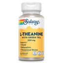 SOLARAY L-Θεανίνη 200mg με πράσινο τσάι - Υγιεινή διάθεση, χαλάρωση και περιστασιακή υποστήριξη στρες - Εργαστήριο Επαληθευμένο, Vegan, χωρίς γλουτένη - 45 Σερβιέτες, 45 VegCaps