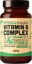 σύμπλοκο Vegan Vitamin B Complex - Ολόκληρη ανάμειξη τροφίμων με τις βασικές βιταμίνες B1, B2, B3, B5, B6, B7, Folate, B12-60 Caps