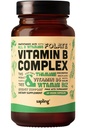 σύμπλοκο Vegan Vitamin B Complex - Ολόκληρη ανάμειξη τροφίμων με τις βασικές βιταμίνες B1, B2, B3, B5, B6, B7, Folate, B12-60 Caps