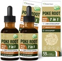 Lymph System Support with Poke Root Drops, Lymphatic Drainage Supplement for Lymphedema, 7 in 1 Formula with Goldenseal Extract for Immune Support, Dandelion for Detox & Cleanse. 4oz