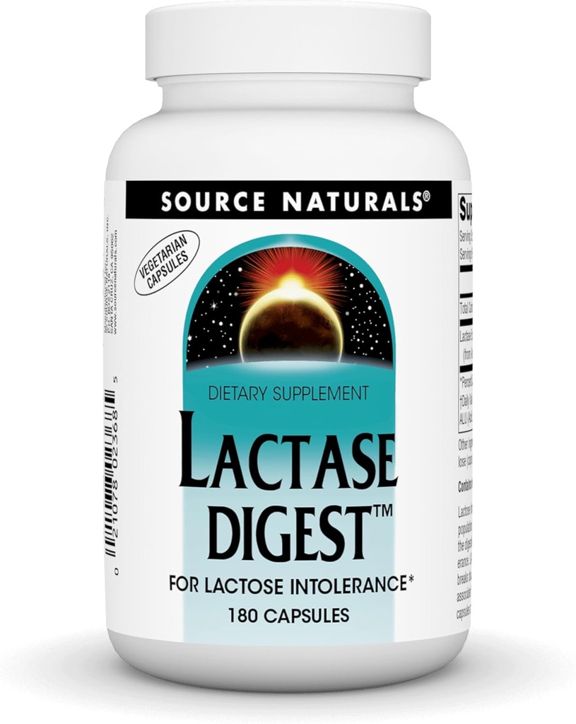 Source Naturals Lactase Digest, για δυσανεξία στη λακτόζη* - 180 κάψουλες