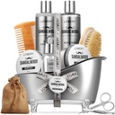Ανδρικά δώρα, Sandalwood Beard Grooming Kit, Mens Grooming Kit για Boyfriend Μπαμπάς, Αυτόν, 11pc Γυμνός Ευθυγραμμιστής για τους άνδρες φροντίδας γεννετικών, ανάπτυξη γενειάδας και trimming δώρο, Γενεαλογικό πετρέλαιο ανάπτυξης πλύσης & More