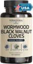 VINATURA Wormwood Black Walnut Clove Capses - Cleanse, Detox, Enternal Guard Formula Συμπλήρωμα για τους ανθρώπους, με Wormwood βότανο, Black Walnut Extract Συνδυασμός, 60 κάψουλες