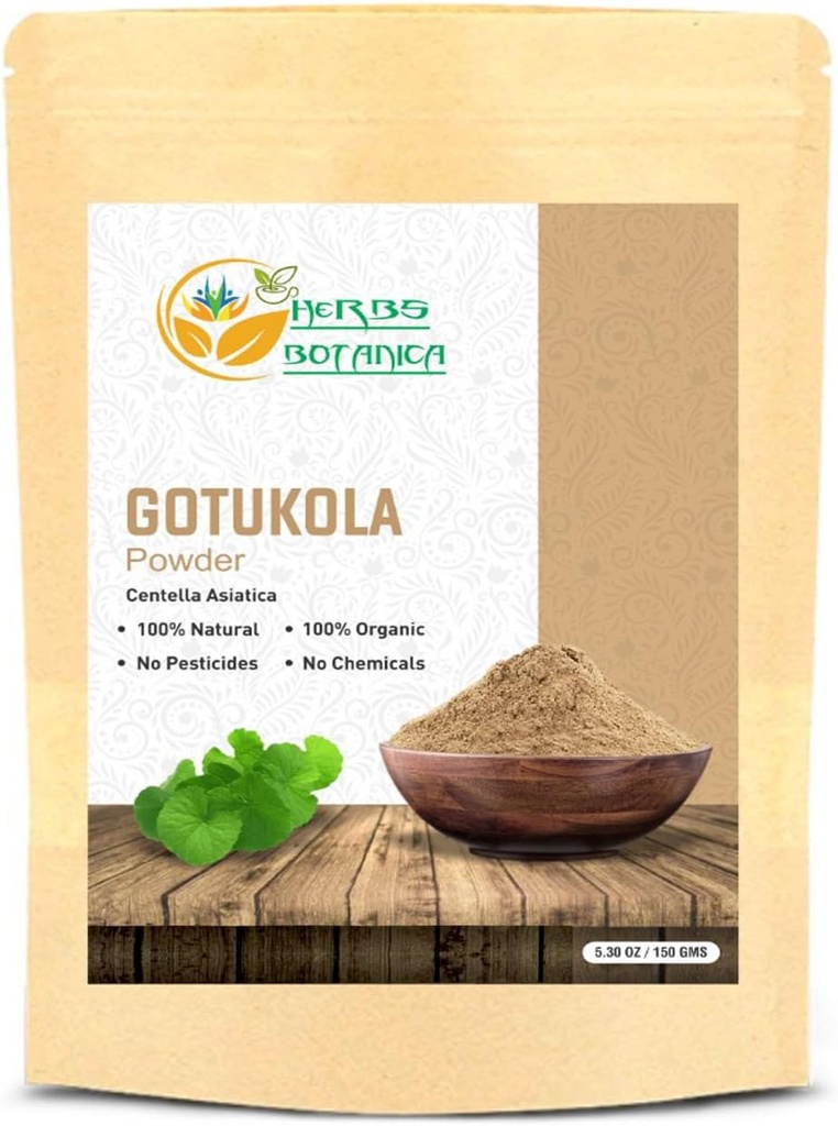 Βότανα Botanica Gotu Kola Σκόνη (Centella asiatica) 5.3 oz/150 GMS για τσάι, ανάπτυξη μαλλιών & ευεξία Υγιεινό νευρικό σύστημα Λεπτά εδάφους βοτανική σκόνη για DIY ομορφιά & συμπληρώματα