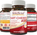 PURELY beneficial Tart Cherry Capsules 6000 mg, Extra Strength Montmorency Tart Cherry Extract, Uric Acid Flush for Joint Comfort, Antioxidant & Immune Support, Non-GMO, Gluten Free, 120 Count