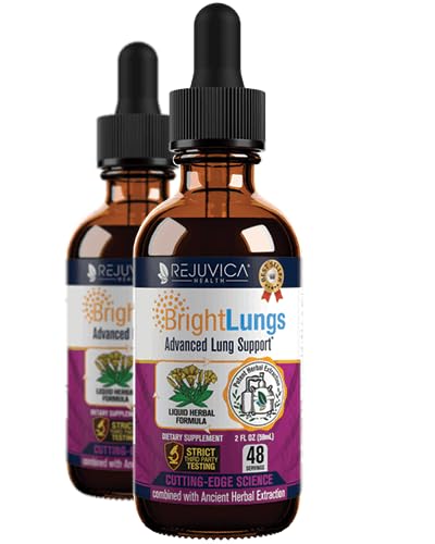 Bright Lungs - Lung Detox συμπλήρωμα υποστήριξης για να βοηθήσει στη διατήρηση του συνολικού πνεύμονα & αναπνευστική υγεία - Grindelia, Lobelia, Licorice, Wild Cherry & More!