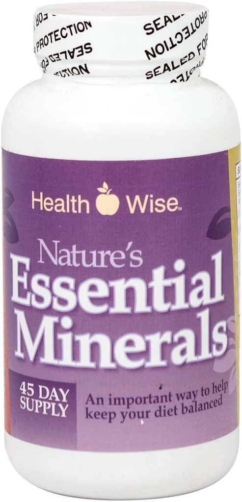 HealthSmart Diet Supplement, Nature’s Essential Minerals, Immune Health, Cardiovascular Health, Bone Health, 180 Capsules