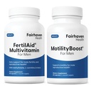 FertilAid για τους άνδρες και την κινητικότητα Boost Combo, προγεννητικές βιταμίνες και αρσενικό συμπλήρωμα γονιμότητας για την υποστήριξη κόμης και κινητικότητα με L-καρνιτίνη, CoQ10, ψευδάργυρος και περισσότερα, 150 κάψουλες, 1 μήνα προσφοράς