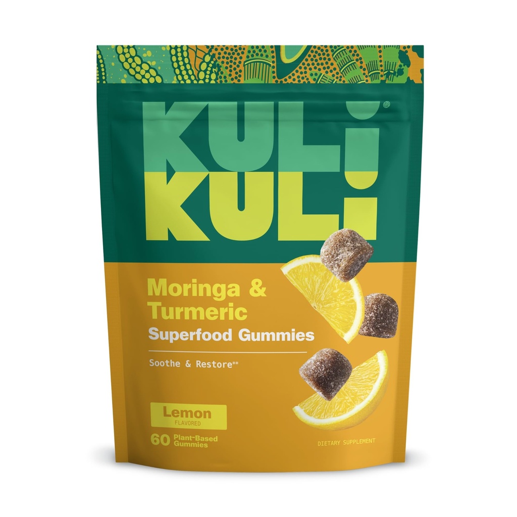 Kuli Kuli Super Energy Gummies - Ενεργειακά Συμπληρώματα με Moringa, Caffeine-Free Natural Energy Booster - 60 Μη ΓΤΟ, Χωρίς γλουτένη Moringa Gummies