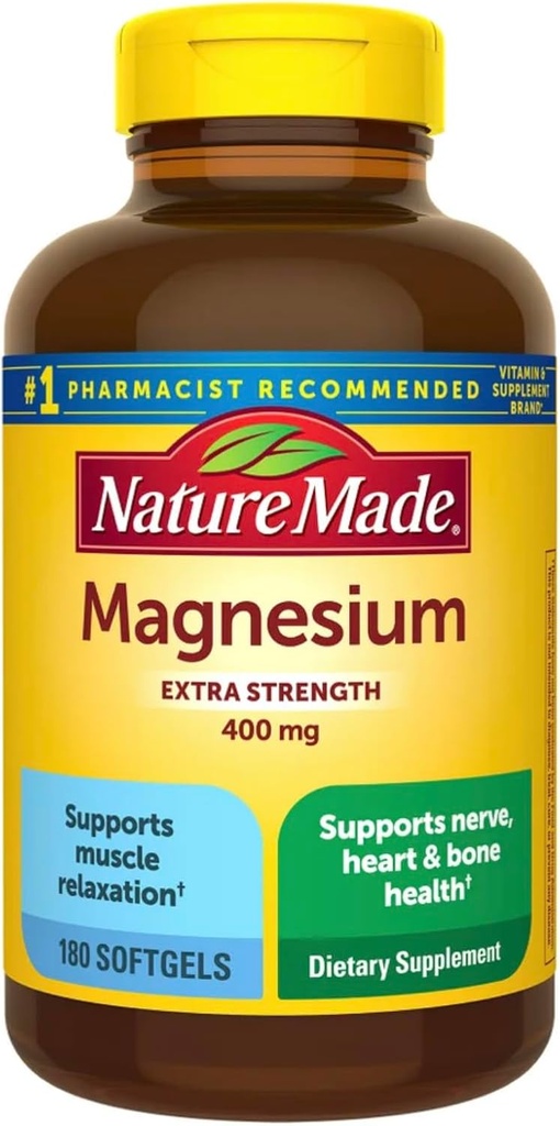Nature Made Extra Strength Magnesium 400 mg, 180 Softgels