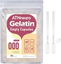 Μέγεθος 000 Empty Gelatin Κάψουλες με 2 μικροκουτάλια - 100 Count Empty Clear Capsule - Empty Pill Caps for Powders Συμπληρώματα