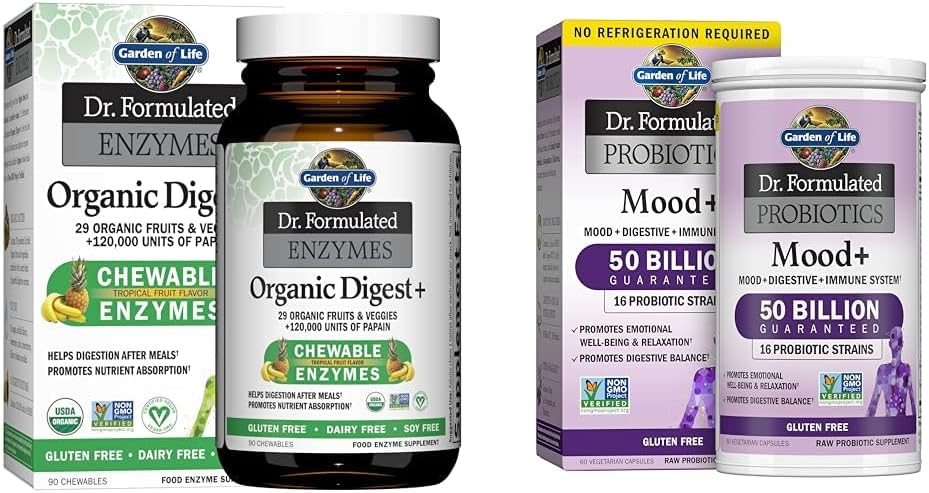 Κήπος Ζωής Dr Formulated Digestive Ένζυμα με Papain, Bromelain & Dr. Formulated Probiotics Mood+ Προβιοτικό συμπλήρωμα Acidophilus