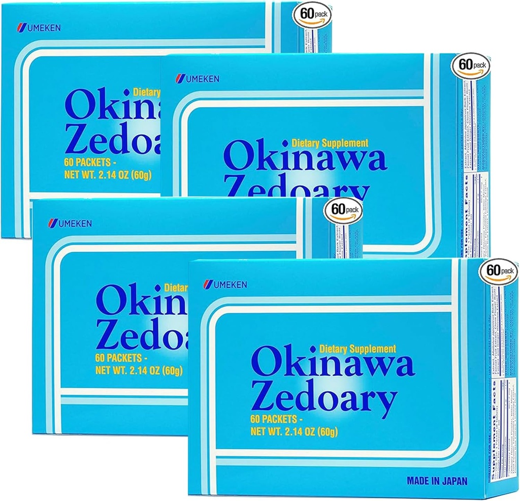 Umeken Okinawa Zedoary Purple and White Turmeric with Fermented Labage Extract, Συμπληρώματα Υγείας των ορνίθων για γυναίκες και άνδρες, Zedoary Root, Turmeric Supplement, 60 Count, Pack of 4
