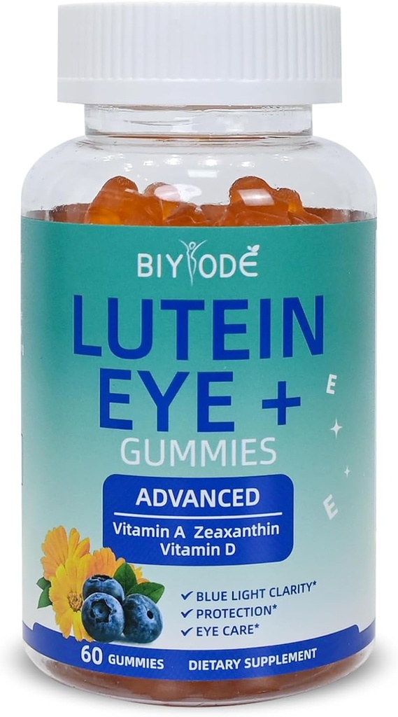 Lutein Gummies: Υποστήριξη για την υγεία των ματιών Lutein Βιταμίνες Zeaxanthin Συμπληρώματα για την φροντίδα ενηλίκων όρασης και Macular Υποστήριξη 60 Gummies 30 Ημέρα προσφοράς