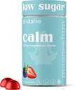 Vitafive Low Sugar Calm Magnesium Gummies, 125mg Μαγνήσιο Κιτρικό, Φυσικό μεικτό άρωμα μούρου, Vegan, Χωρίς γλουτένη (50 Ct)