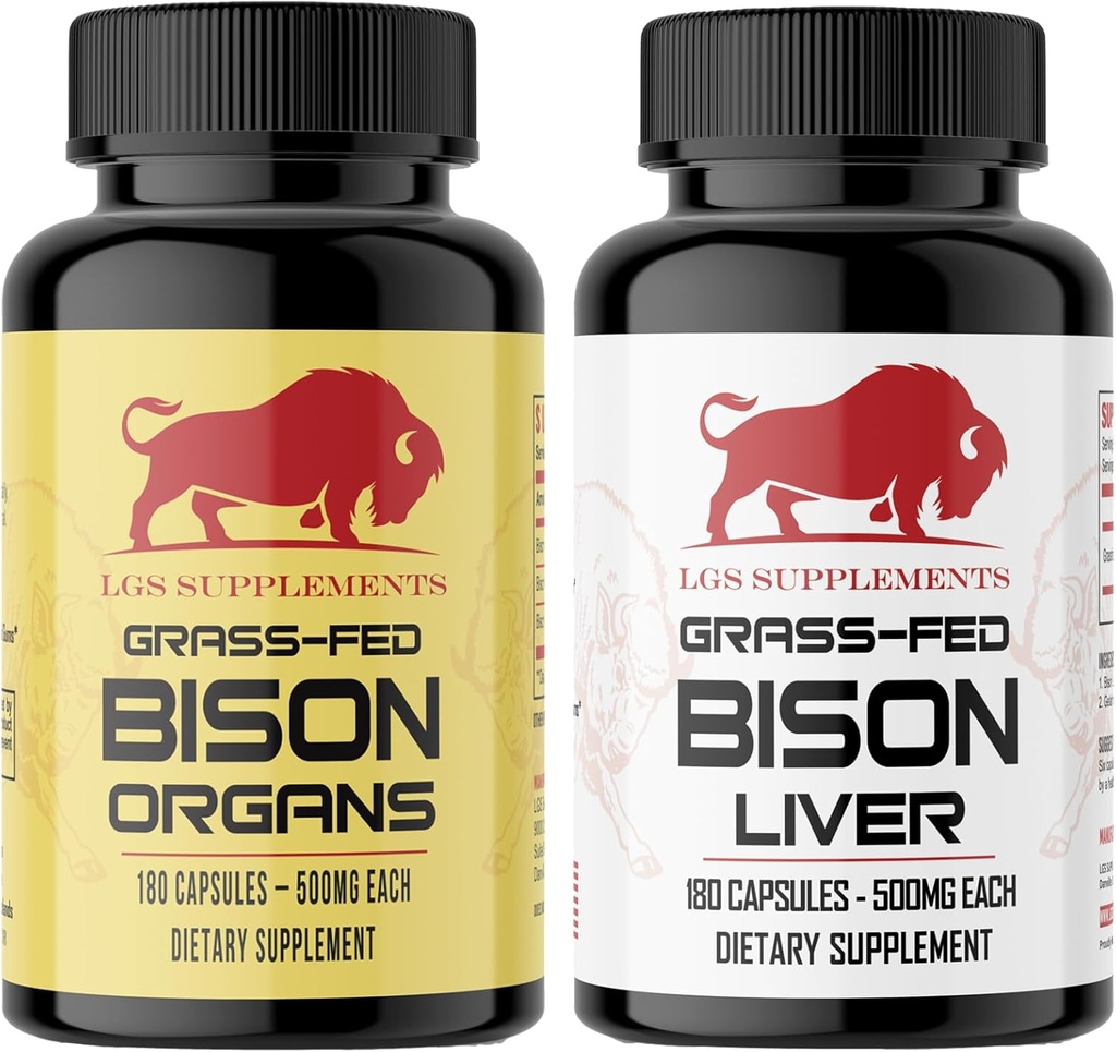 Starter Pack, Grass Fed Bison Liver Capsules, Organ Capsules, Non-GMO, Supports Energy Production, Detoxification, Digestion, Immunity and Full Body Wellness