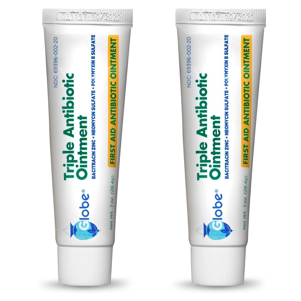 Τριπλή αντιβιοτική αλοιφή, 1 oz (2-Pack) Αντιβιοτική αλοιφή πρώτων βοηθειών, 24ωρη προστασία μόλυνσης, θεραπεία τραύματος για μικρές αποφύσεις, εγκαύματα και περικοπές