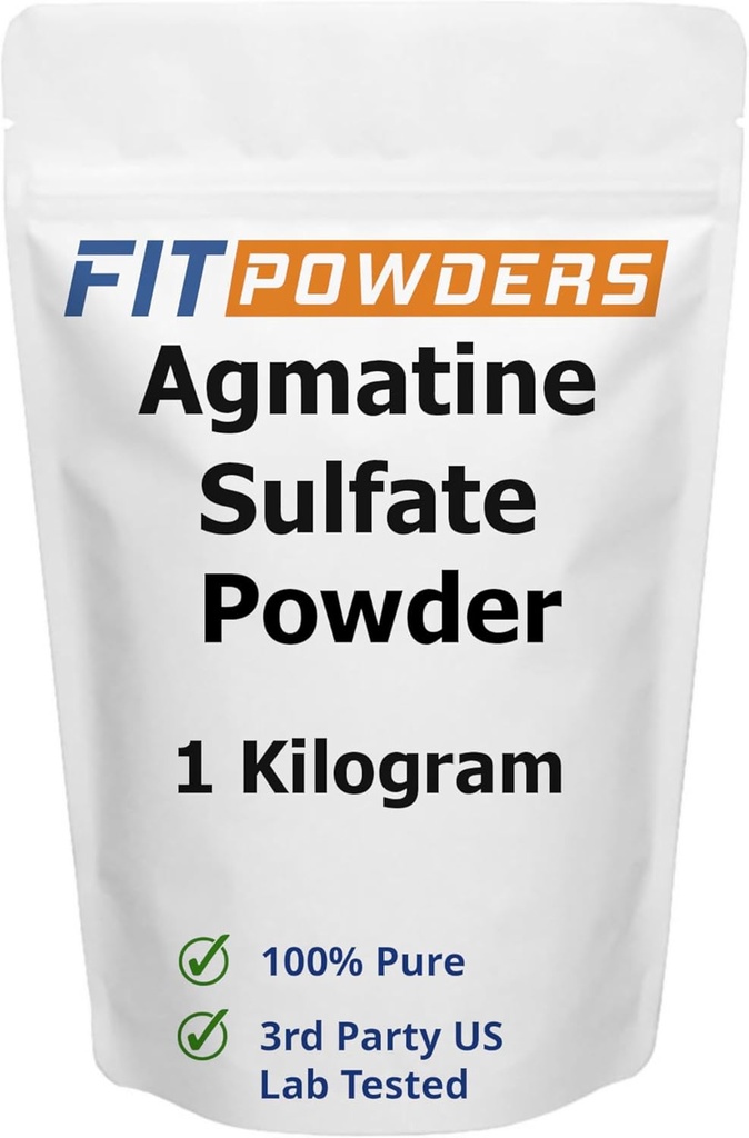 Agmatine Sulfate Powder 1 Kilogram (Multiple Sizes) Strength and Pump (Nitric Oxide) 100% Pure Agmatine Powder, Vegan, Gluten-Free