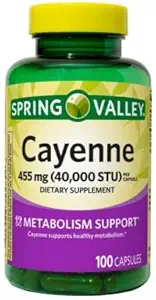 Spring Valley Cayenne Capsules 455 MG 40000 STU 100 Count