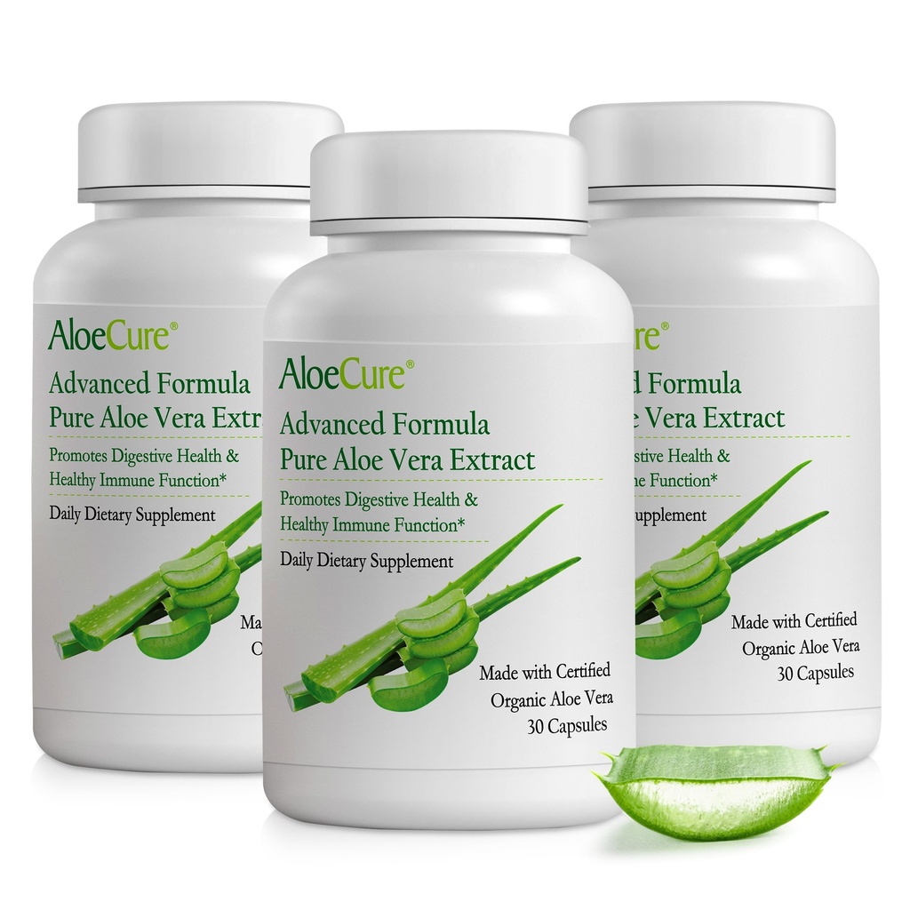 AloeCure Βιολογικές κάψουλες αλόης Vera, 160.000mg Εσωτερικό φύλλο αλόης Ισοδύναμο ανά υπηρεσία, υποστήριξη κόκκων, πέψης, & ανοσοποιητικής υγείας, βοηθά στη διατήρηση ισορροπίας στο στομάχι οξύτητα, αλόη δωρεάν, 30caps x 3Btl