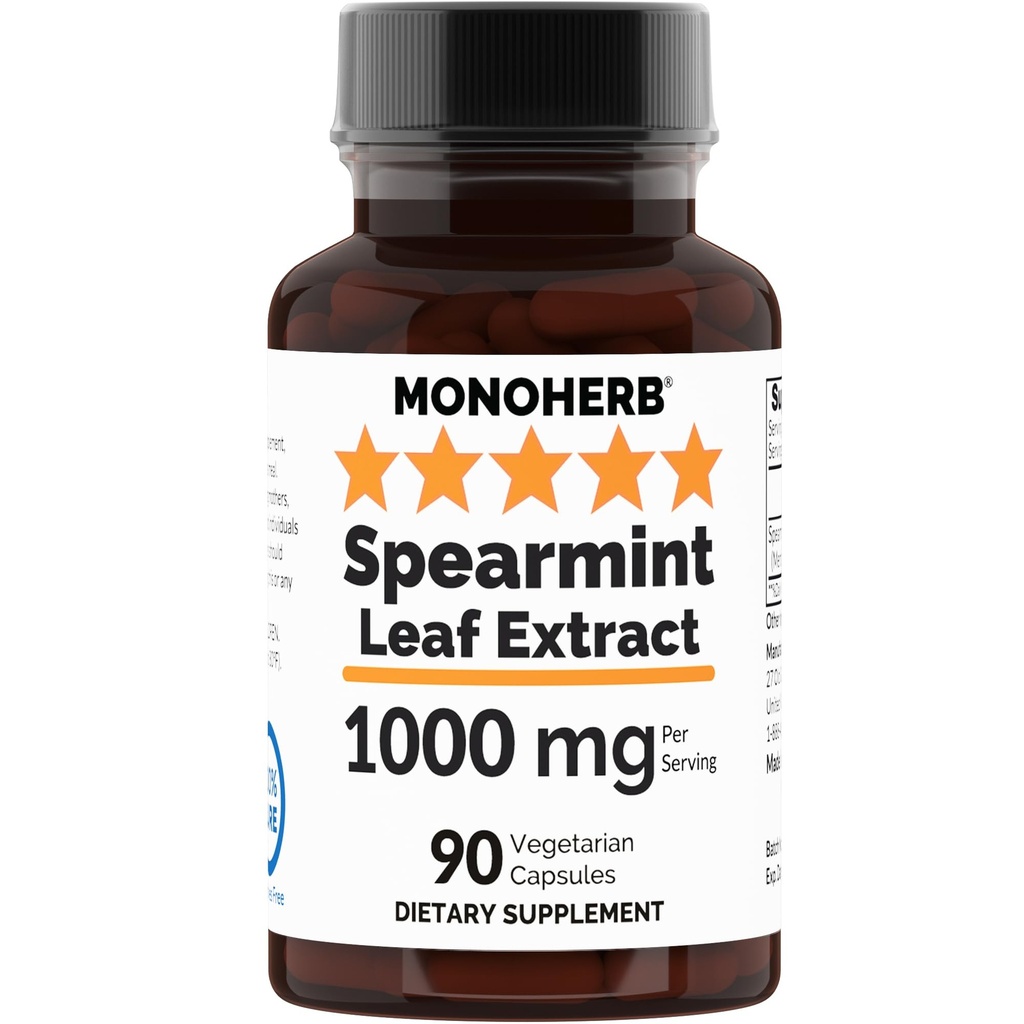 MONOHERB Spearmint Leaf Extract 1000 mg - 90 Veg Capsules