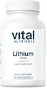 Vital Nutrients Lithium Orotate 20mg | Vegan Lithium Supplements for Memory, State of Mind, and Behavioral Health* | Gluten, Dairy, Soy Free | 90 Capsules