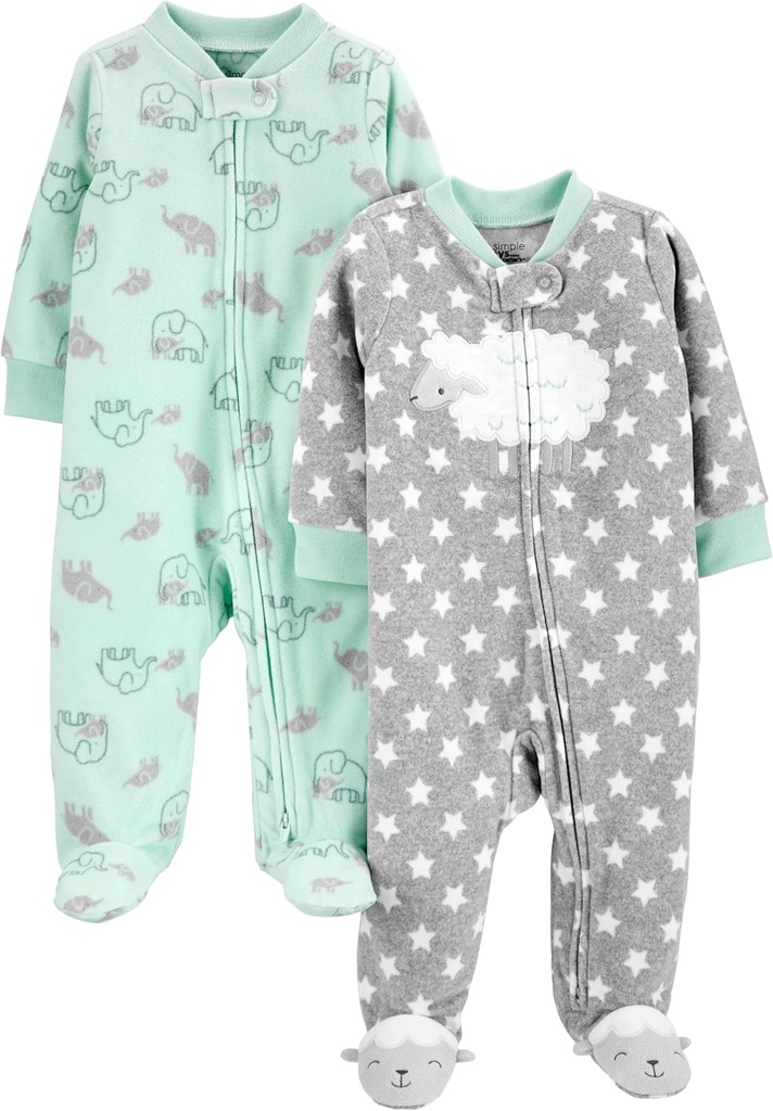Απλές χαρές από το unisex-baby του Carter 2-pack Ουδέτερο Fleece Footed Sleep and Play