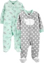 Απλές χαρές από το unisex-baby του Carter 2-pack Ουδέτερο Fleece Footed Sleep and Play