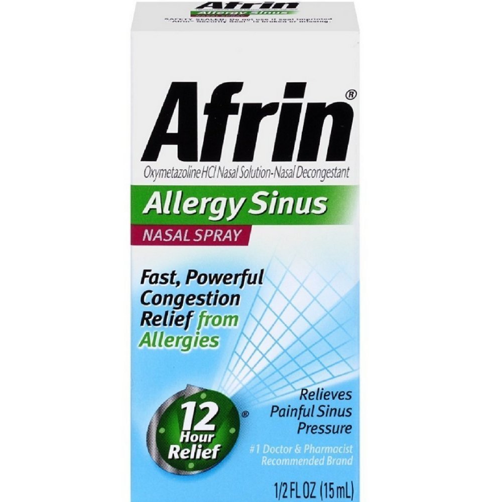 Afrin Allergy Sinus Nasal Spray - Γρήγορο και ισχυρό Nasινικό ντεκόρ από τις αλλεργίες, για ενήλικες και παιδιά 6 χρόνια και μεγαλύτερα, 0.50 Fl Oz (πακέτο του 1)