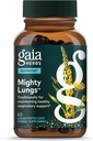 Gaia Herbs Mighty Lungs - συμπλήρωμα υποστήριξης πνεύμονα για να βοηθήσει στη διατήρηση του συνολικού πνεύμονα & αναπνευστική υγεία* - Με Mullein, Plantain, Schisandra & Elecampane - 60 Vegan Liquid Phyto-Capsules (30-Day Supply)