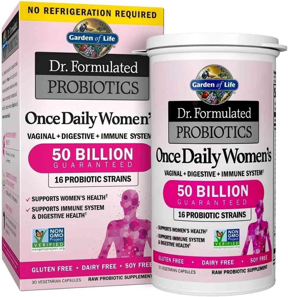 30 Κάψουλες Μια φορά την ημέρα Δρ. Formulated Probiotics για τις γυναίκες 50 δις CFU 16 Probiotic Strains με Βιολογικά Πρεβιοτικά για Digestive, Κολπική & Ανοσοποιητική Υγεία, Γαλακτοκομικά Χωρίς. 1 Συσκευασία