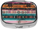 Horse Print Printed Square Pill Organizer with 2 Compartments, Portable Mini Pill Box Pill Case for Medicine, Vitamin, Fish Oil, Συμπληρώματα