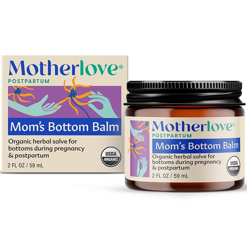 Motherlove Mom's Bottom Balm (2 oz) Organic Herbal Salve w/Witch Hazel for Bottoms Κατά τη διάρκεια της εγκυμοσύνης & Postpartum —Non-GMO Ointment