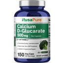 NusaPure Ασβέστιο D-Glucarate 500 mg 150 Veggie Caps, Vegan, μη GMO, Χωρίς γλουτένη