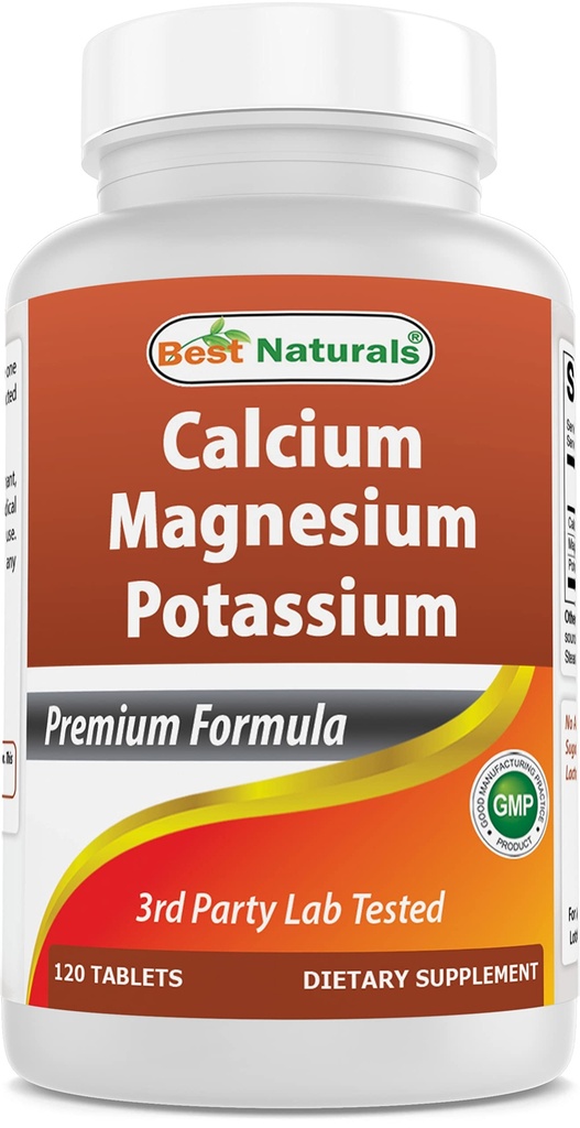 Best Naturals Ασβέστιο Μαγνήσιο Κάλιο - 120 Δισκία - Χωρίς ΓΤΟ & Γλουτένη