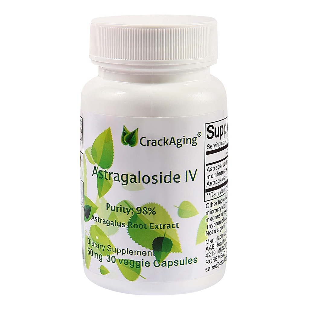 Crackaging-Super-Απορρόφηση Αστραγαλοσίδη IV 98% 50mg 30 Καψάκιο Αντι- γήρανσης DNA κύτταρα Telomere Astragalus Root συμπληρώματα